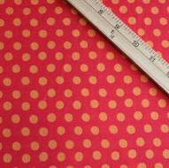 Fabric 1/2 Yard, Spot - Orange Dots on Red Kaffe Fassett 